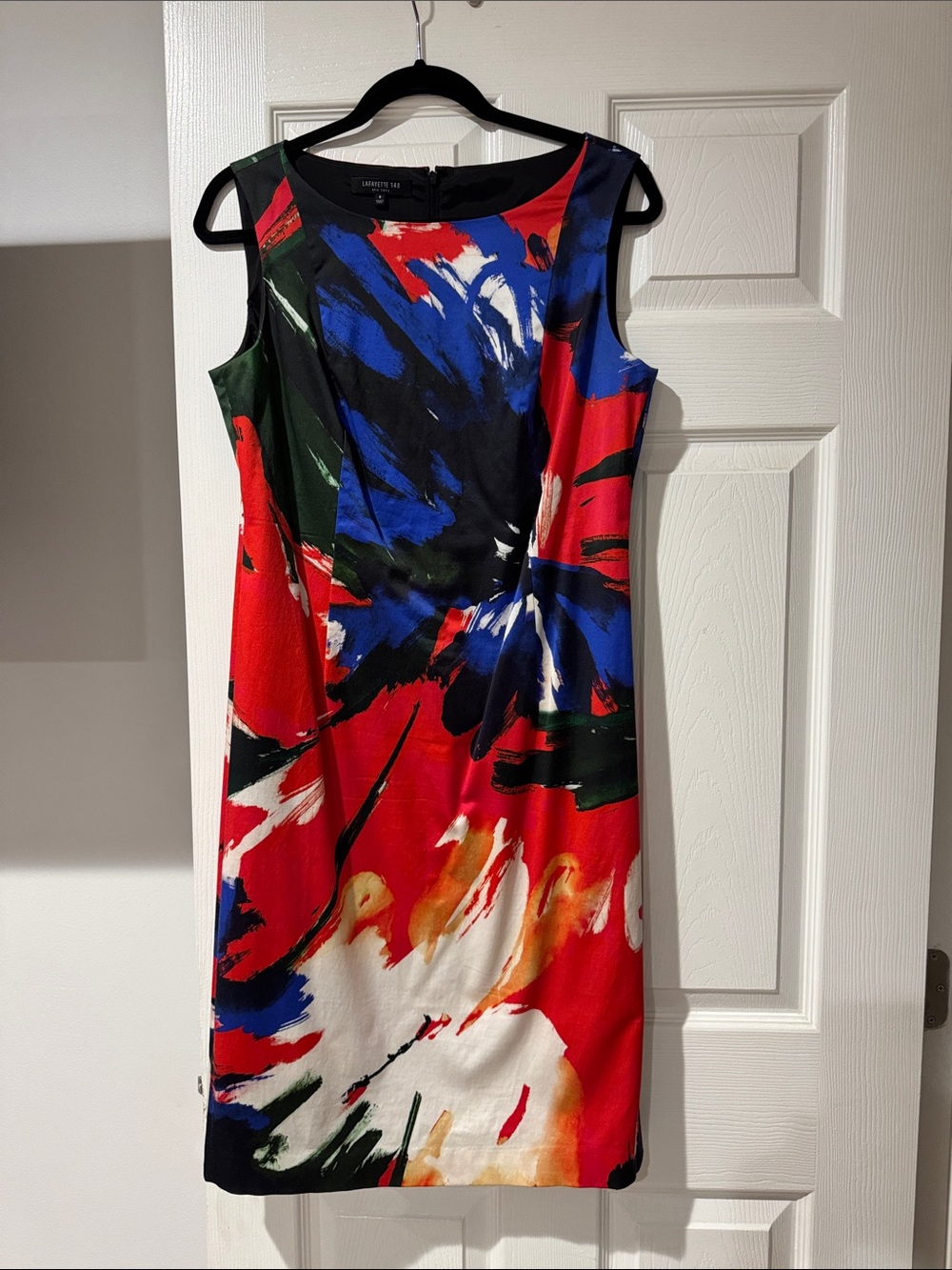 Lafayette 148 Multicolor Abstract Sheath Dress size 8